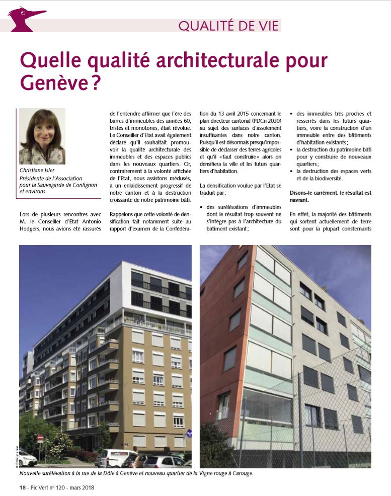 Quelle qualité architecturale pour Genève ? page 1