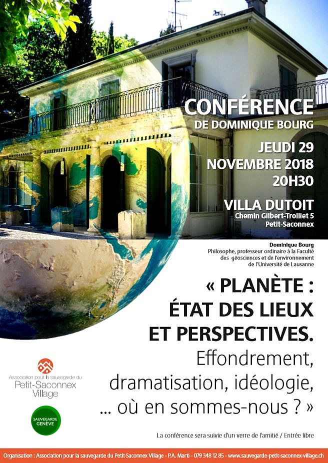 Conférence de Dominique Bourg à la Villa Dutoit