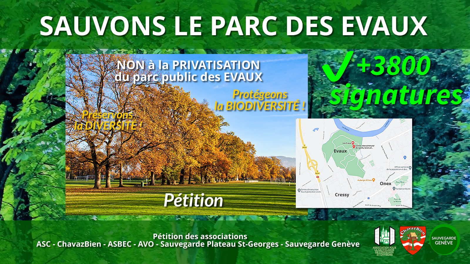 Pétition SAUVONS LE PARC DES EVAUX