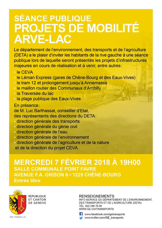 Seance publique ce soir à Chêne-Bourg - DETA